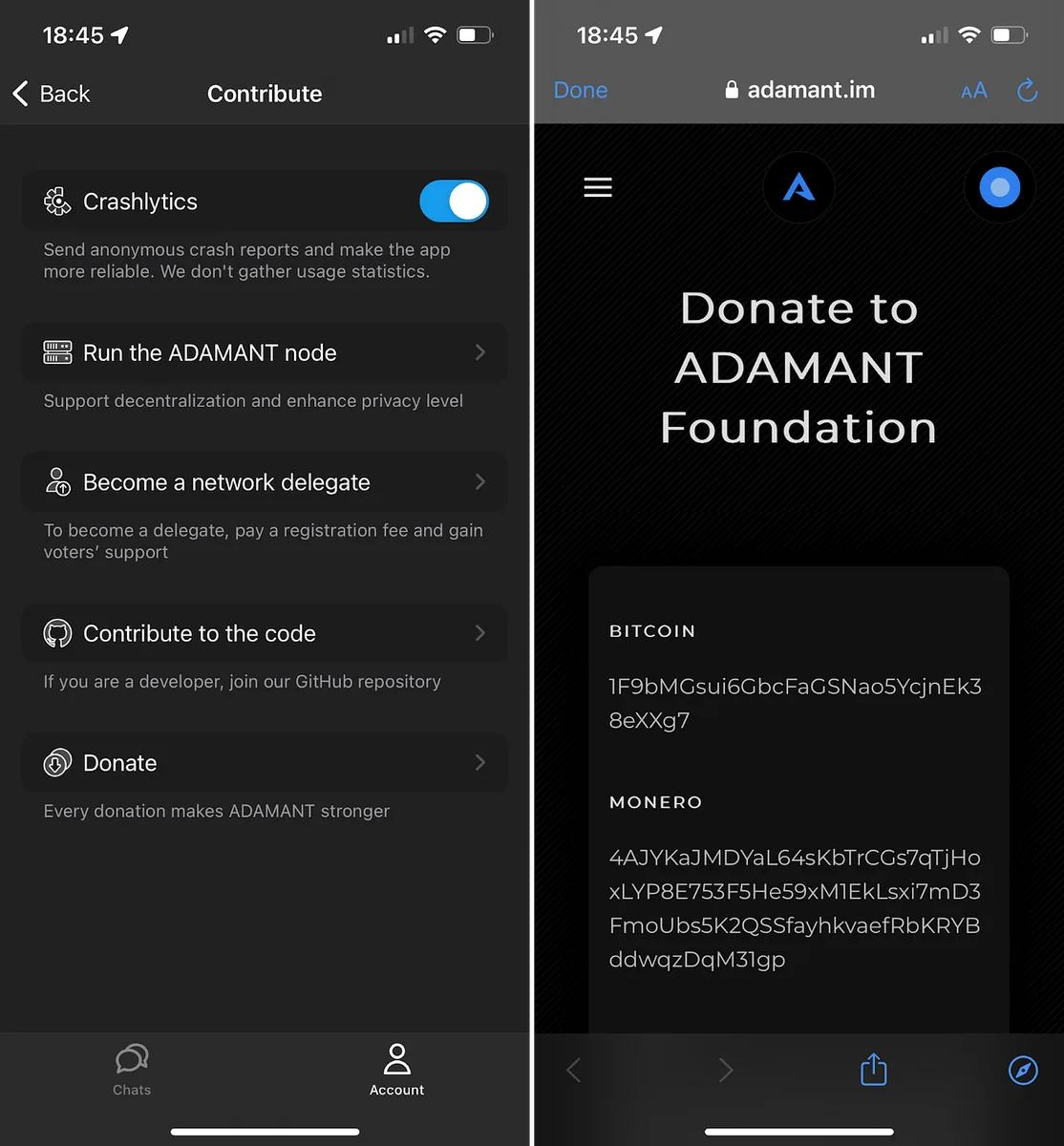 The Reply/Quote feature landed on the ADAMANT Messenger iOS app