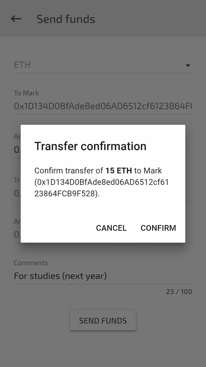 Поддержка перевода Ethereum и токенов ADAMANT в чатах теперь доступна в приватном мессенджере