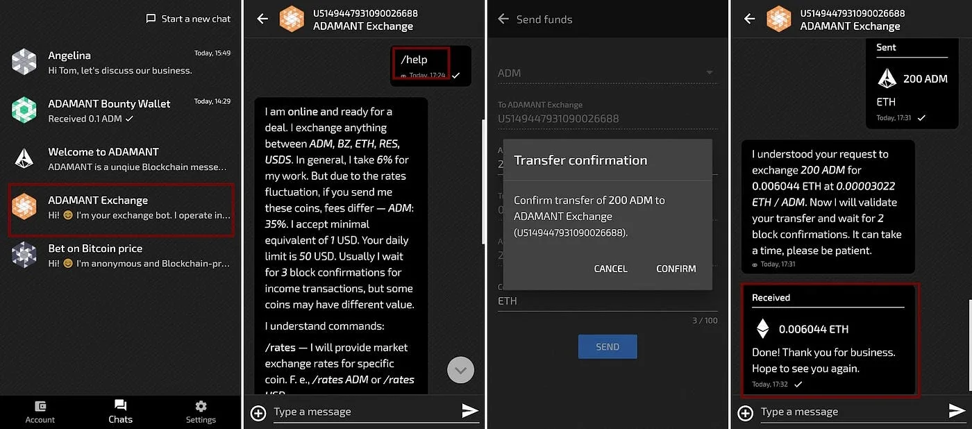 Обменяйте Dash в обменнике ADAMANT, поддержка InstantSend!