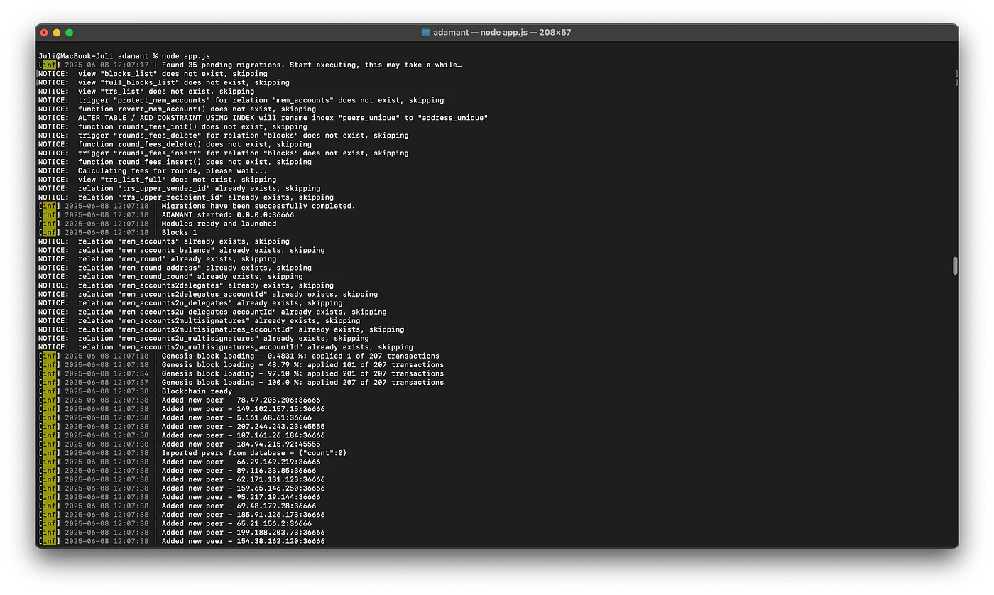 Как установить ноду ADAMANT на macOS