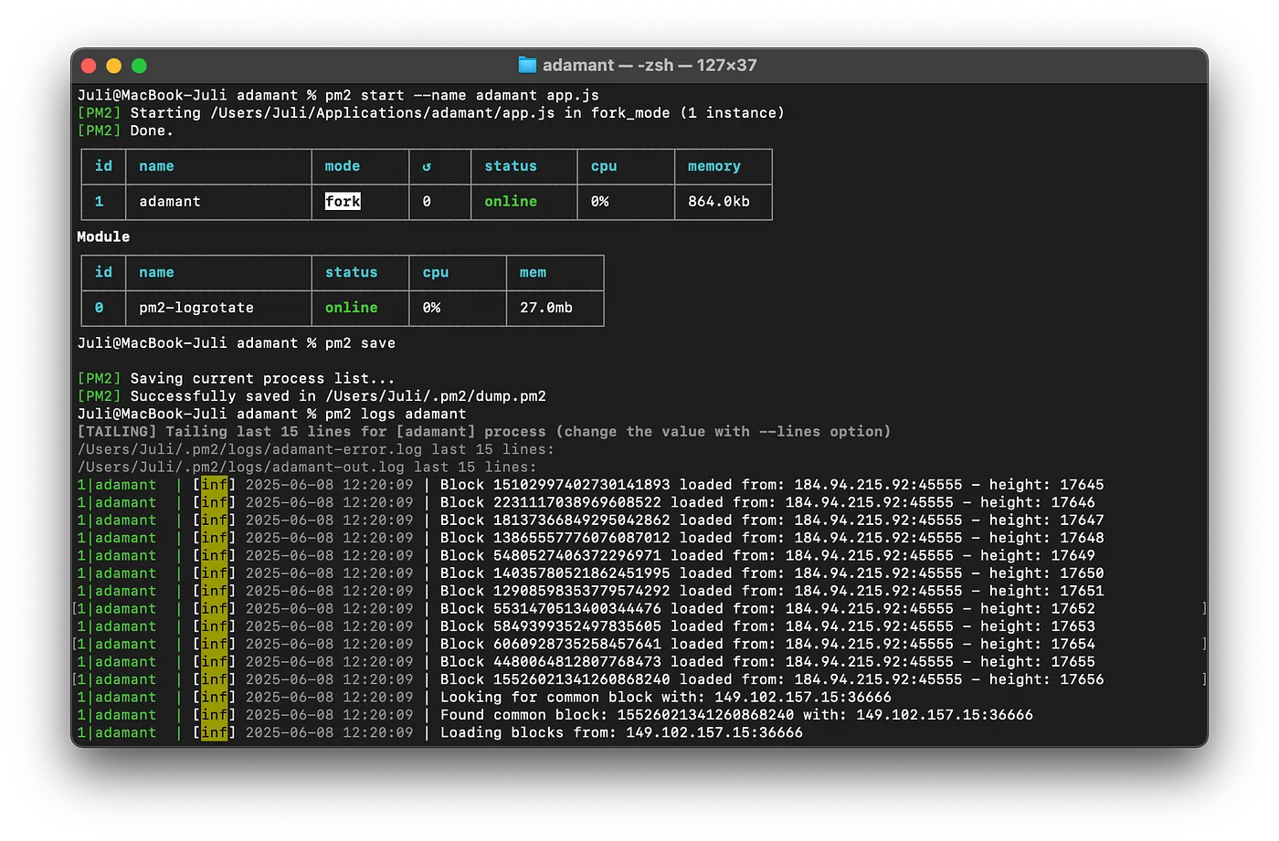 Как установить ноду ADAMANT на macOS