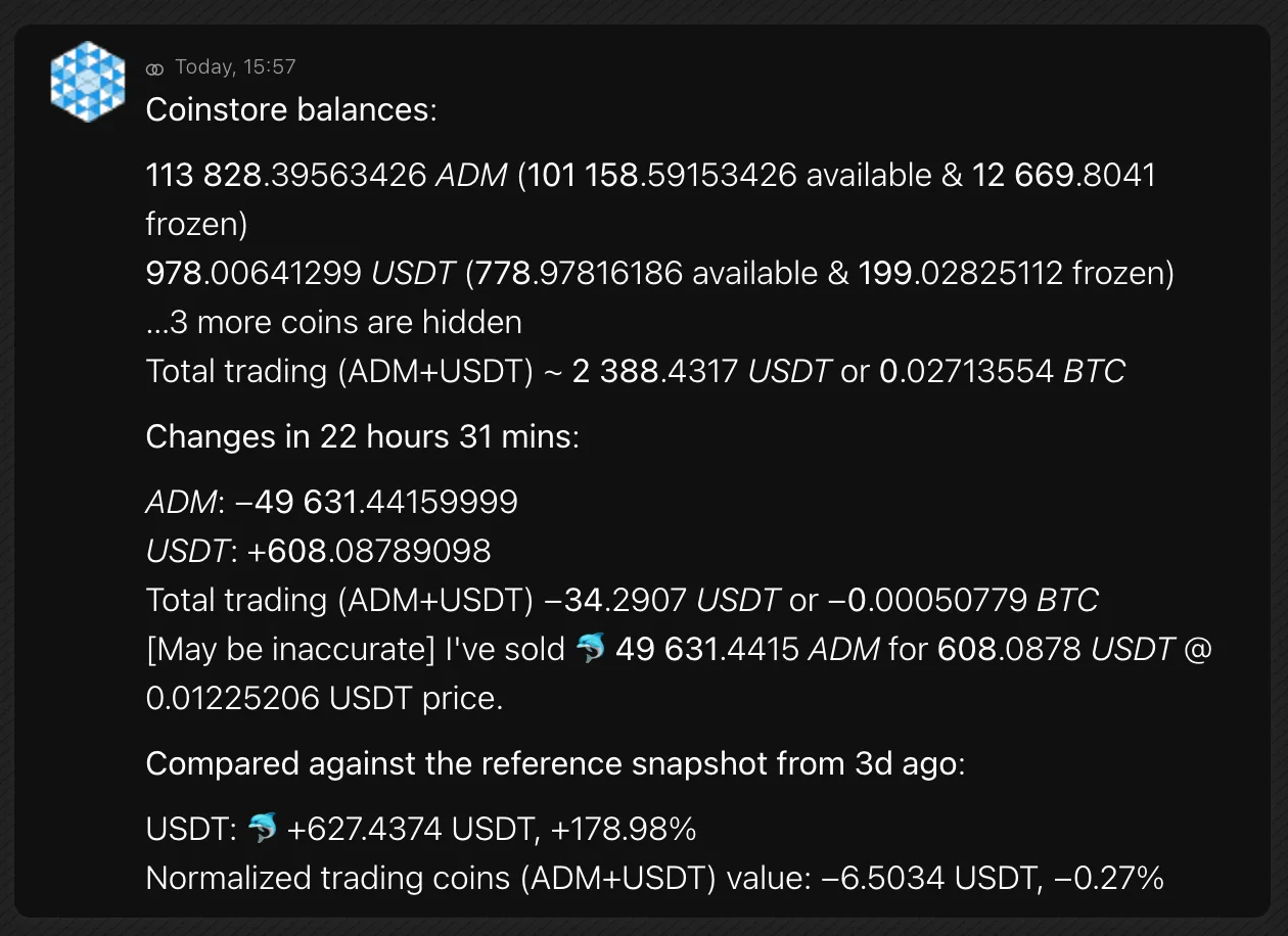 Улучшенный вывод команды /balances в боте маркет-мейкинга